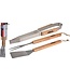 BBQ BBQ gereedschap met houten handvat - 3-delig