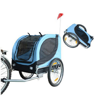 Paws Paws Hondentrailer/Fietskar -  Opvouwbaar -130 x 90 x 110 cm - Blauw