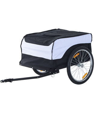 HOMdotCOM HOMdotCOM Fietskar Transportwagen - Zwart/Wit, 130 x 75 x 86 cm