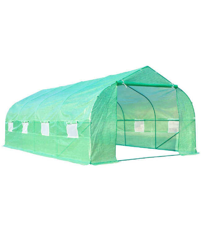 Sunny Tuinkas folie groen met zadeldak 6 x 3 x 2m