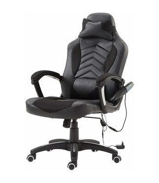 HOMdotCOM HOMdotCOM Bureaustoel ergonomisch gamingstoel met massagefunctie zwart