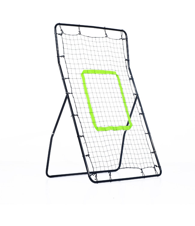 HOMdotCOM Rebounder voetbalnet staal zwart 75 x 126cm