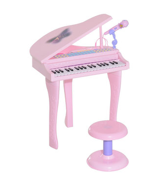 HOMdotCOM HOMdotCOM Pianomuziek voor kinderen MP3 USB incl. Ontlasting 37 roze toetsen