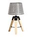 HOMdotCOM HOMdotCOM Tafellamp met 3 poten hout grijs E27 24 x 24 x 45cm