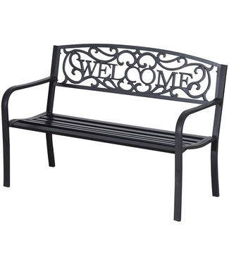 Sunny Sunny Metalen Tuinbank parkbank  2-pers zwart 126 x 60 x 85 cm