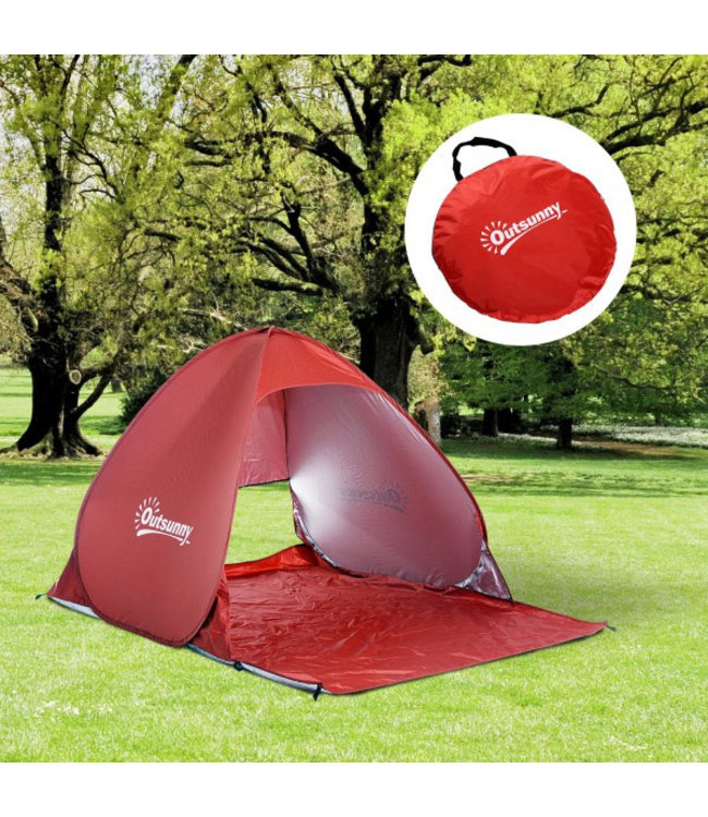 Sunny Pop Up strandtent automatisch 2-pers rood 150 x 200 x 115 cm