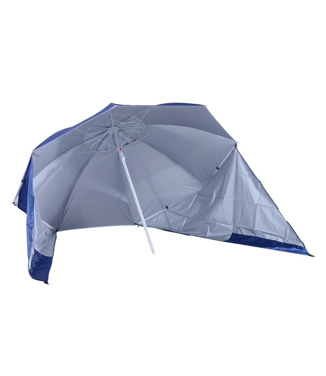 Sunny Parasol en strandscherm 2-in-1 blauw/wit