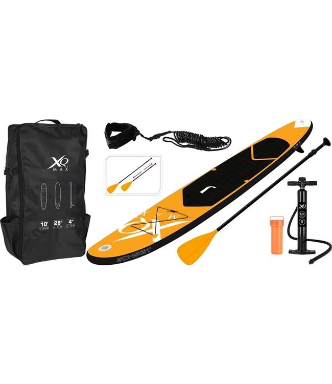 XQ Max XQ Max opblaasbaar SUP board - 305 cm - 6-delige set- Oranje/Zwart - Tot 100 kg