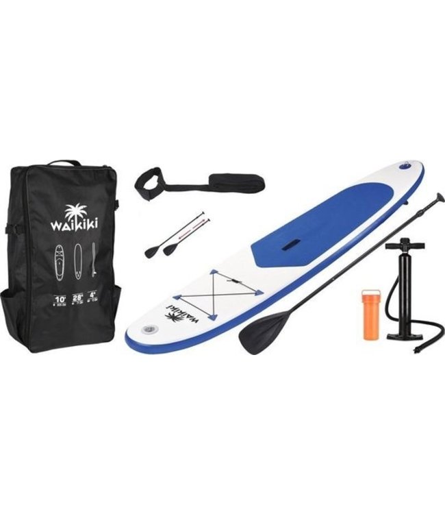 Wakiki Sup board beginners 305 cm - 6-Delige set - Blauw/wit