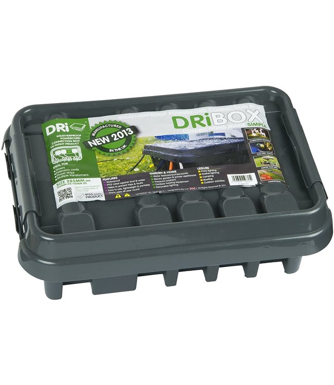 Dribox waterdichte kabelverdeelbox voor buiten - IP55 - 28,5 x 15 x 11 cm - Zwart