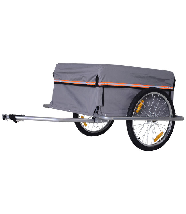 HOMdotCOM Transportaanhanger voor de fiets - grijs - 40 kg