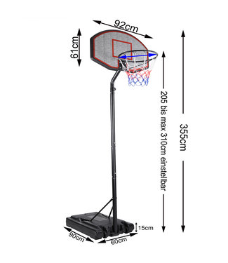 Sportana Sportana  Verstelbare Baseketbalring- verstelbaar 205 - max. 310 cm