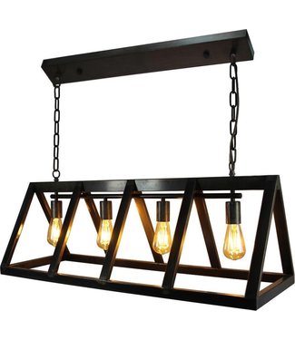 Brilliant Brilliant hanglamp Matrix zwart staal 4xE27