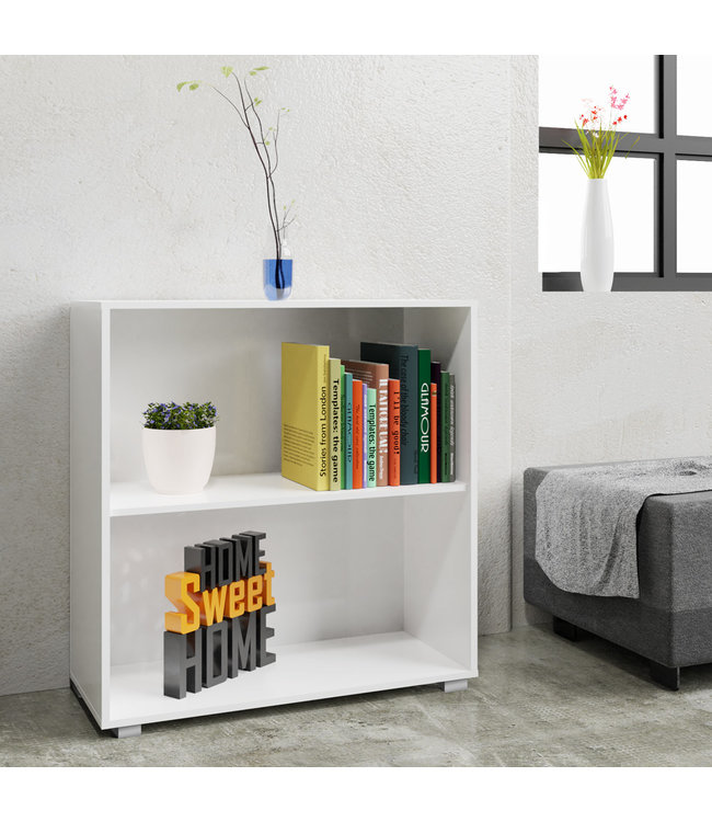 Casaria Boekenkast "Vela" Wit - 2 planken