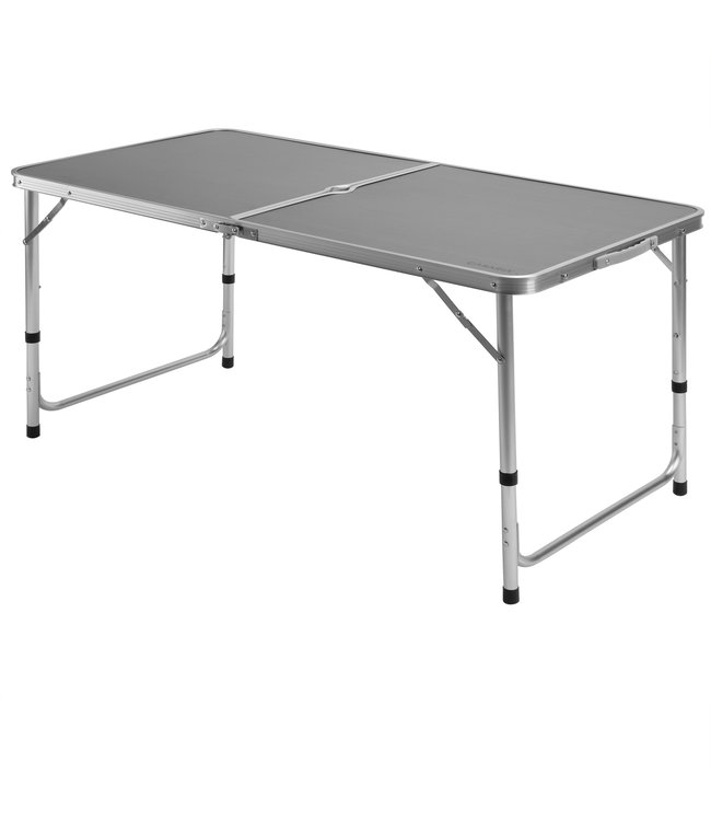 Casaria campingtafel grijs aluminium - verstelbaar in hoogte -  120x60x70cm opvouwbaar