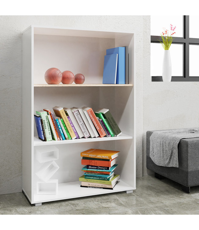 Casaria Boekenkast "Vela" Wit - 3 compartimenten