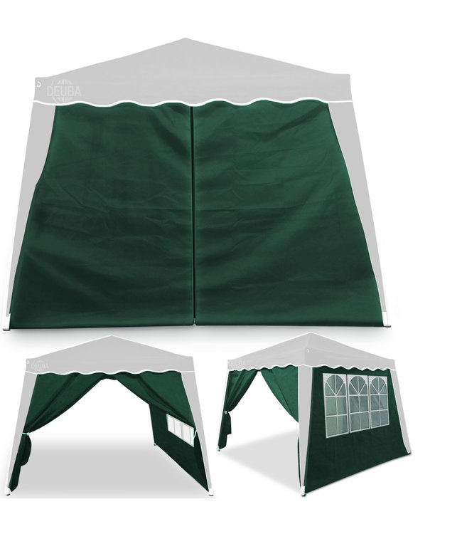 Casaria 2x Zijgevel Vouwpaviljoen Capri groen 3x3m