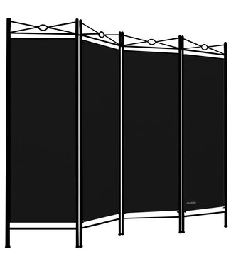 Casaria Casaria kamerscherm -  zwart - 180 x163cm - Polyester