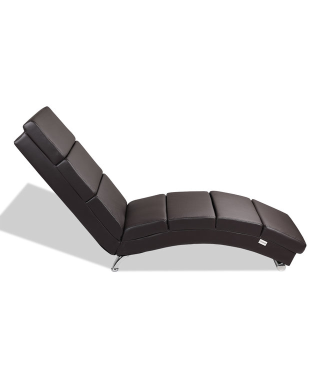 Casaria Relax Lounger London Donkerbruin kunstleder