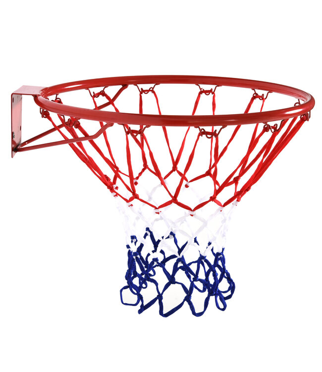 HOMdotCOM Basketbalring ø45 cm, rood+blauw+wit