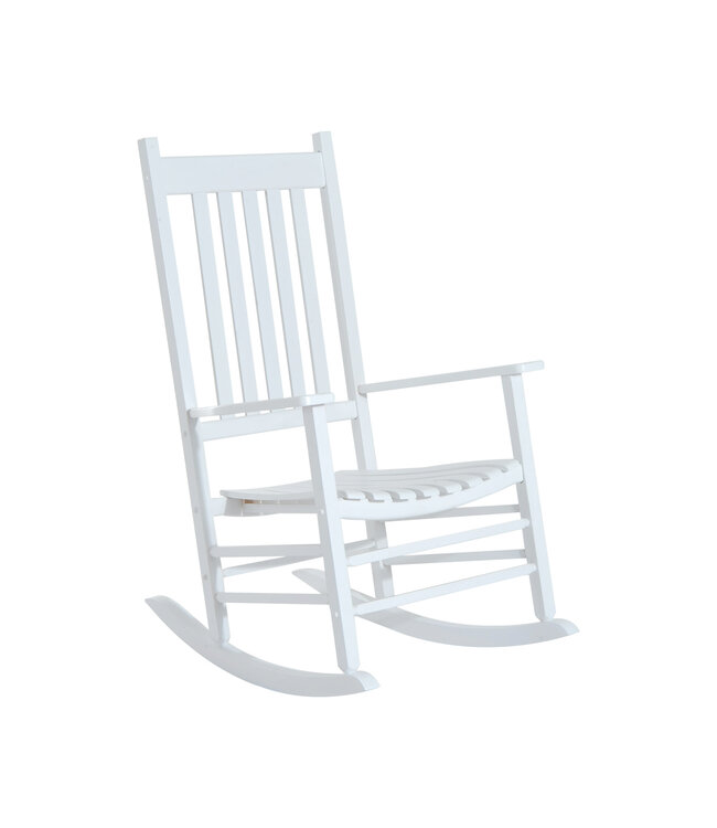 Sunny Schommelstoel Relax-stoel Armleuning Populierhout Wit