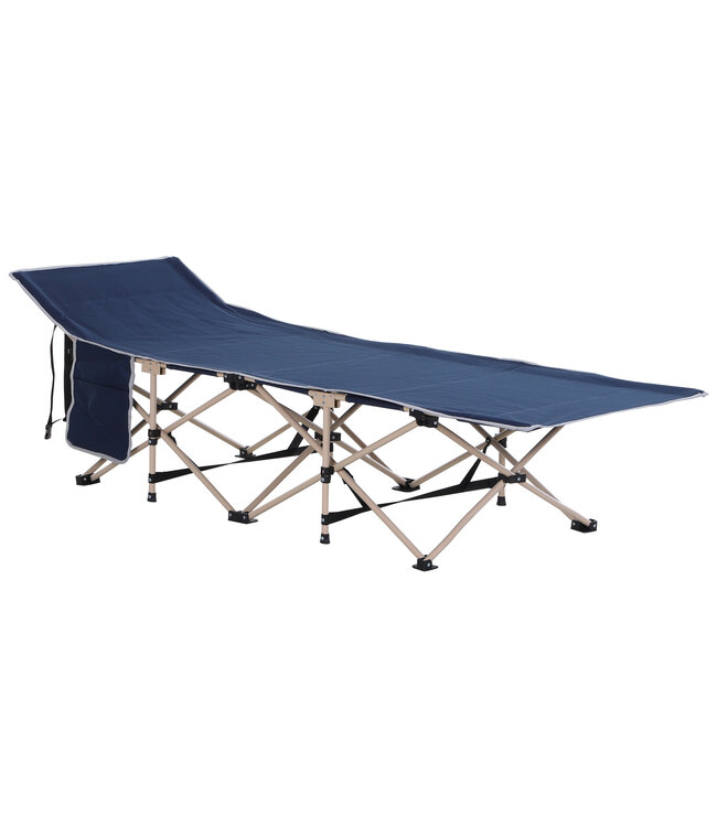 Sunny Campingbed verhoogd opvouwbaar staal oxford blauw