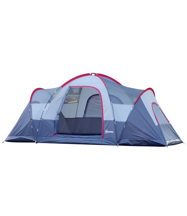 Sunny Tent voor 5-6 personen kampeertent 3 ruimtes polyester grijs