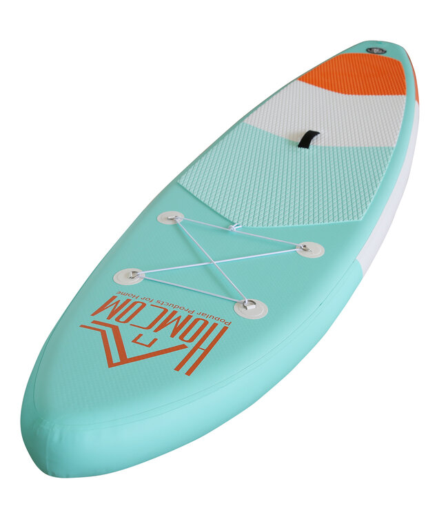 HOMdotCOM Opblaasbare surfplank Surfboard met peddel Anti-slip PVC groen