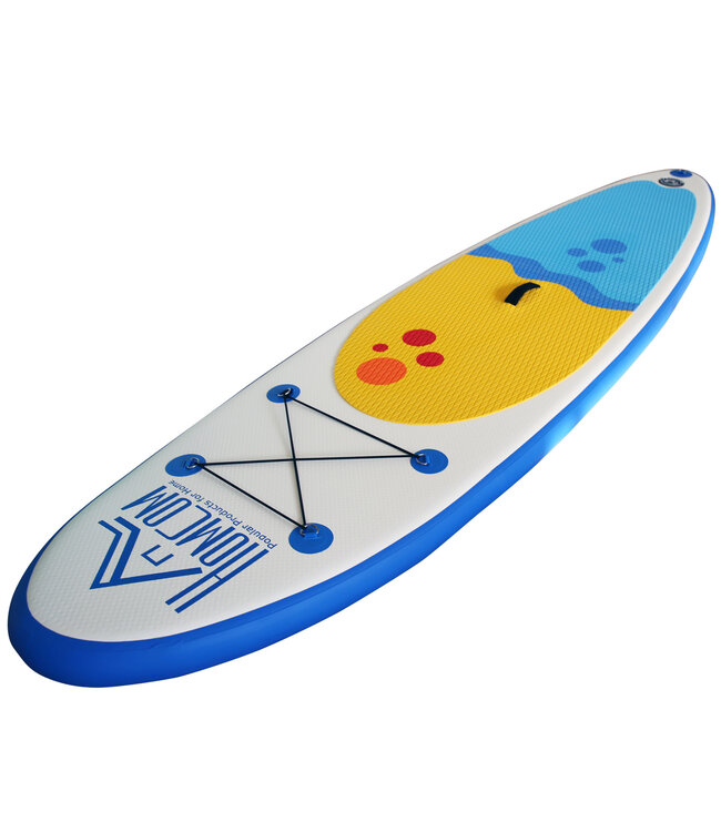 HOMdotCOM Opblaasbare surfplank Surfboard Board met peddel Anti-slip PVC Wit