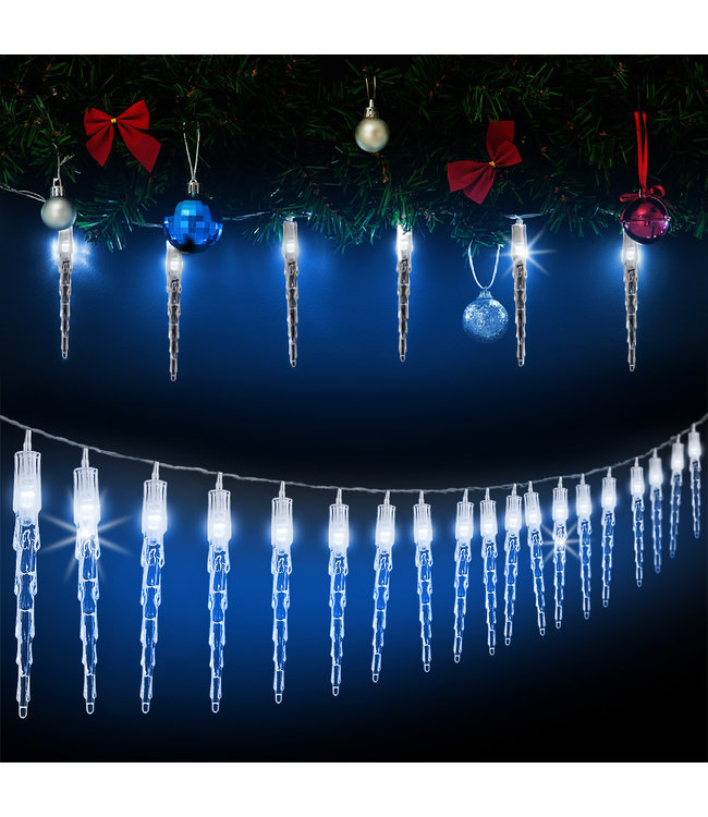 Monzana Lichtketting Kerstmis ijspegel 40 LED's 10,5m