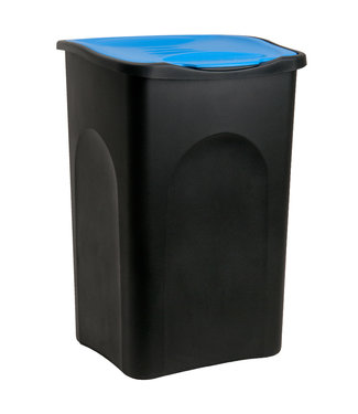 Deuba Deuba Vuilnisbak zwart/blauw plastic 50L