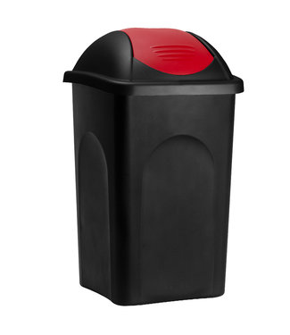 Deuba Deuba Afvalbak zwart/rood 60 liter