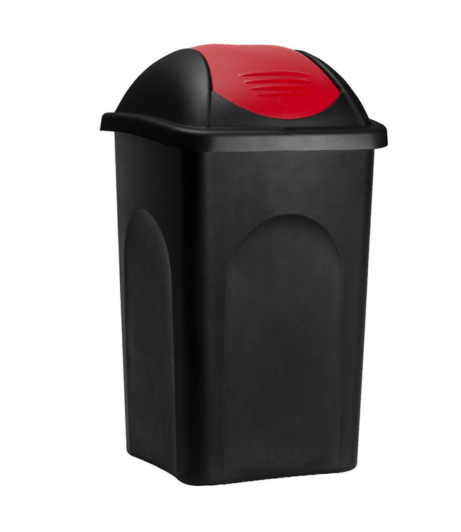 Deuba Afvalbak zwart/rood 60 liter