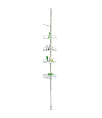 Monzana Monzana Telescopische doucheplank - roestvrij staal - 155-304cm + handdoekhouder