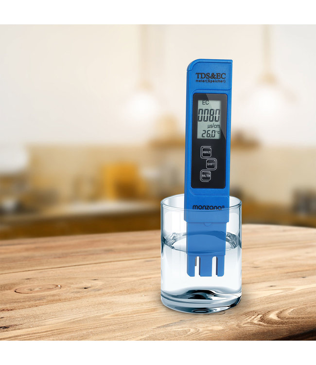 Monzana Digitale watertester met LCD-display 3in1 - TDS- EC- en temperatuurmeetapparaat