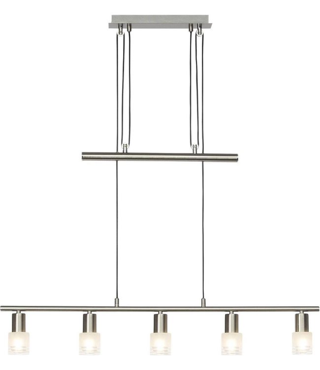 Briljant Hanglamp 5-lichts ijzer / chroom -450lm, 2700K