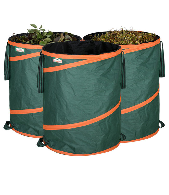 Gardebruk Popup tuinzak Set van 3 groene 85 liter per stuk