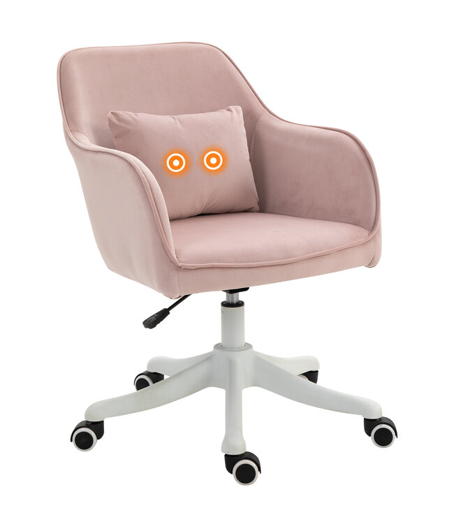 Massage Bureaustoel Bureaustoel Werkstoel met Vibratie functie Fluweel Roze