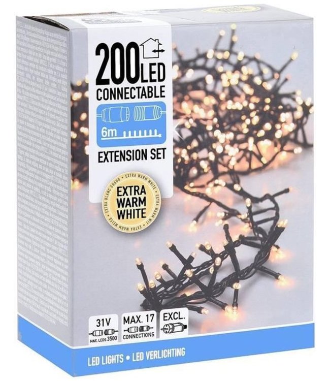 Nampook Kerstverlichting - Koppelbaar - 200 LED - 6 meter - Warm Wit