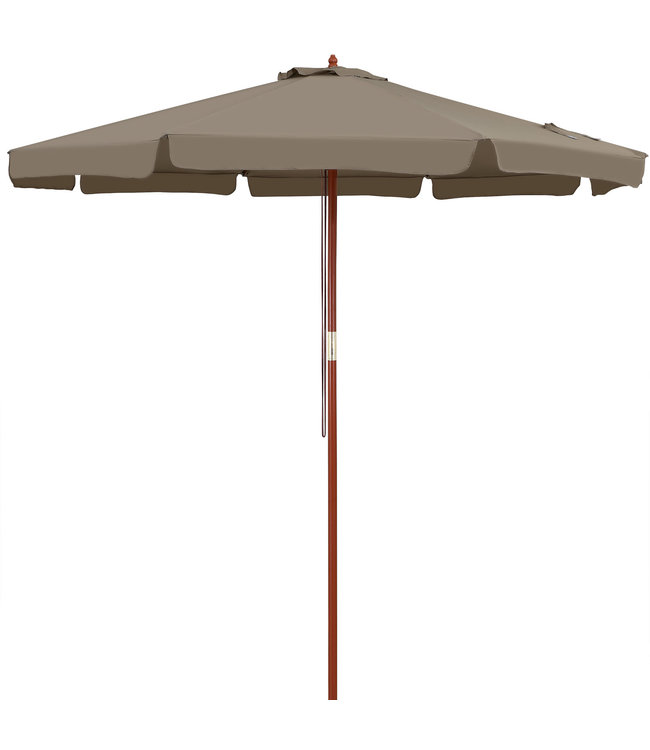 Kingsleeve Parasol Taupe Hout 330cm UV Bescherming 50+