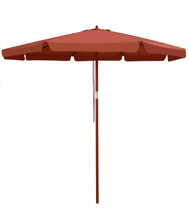 Kingsleeve Parasol Terracotta Hout 330cm UV Bescherming 50+