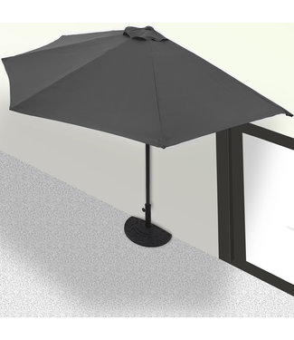 Kingsleeve Kingsleeve Halfronde Parasol Antraciet UV Bescherming 50+ - Zonder standaard