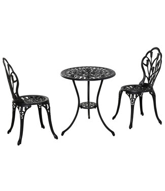 Sunny Sunny Seating Group 3-delige Dining Set Tuinmeubelen Set 1 Tafel + 2 Stoelen Alu Zwart