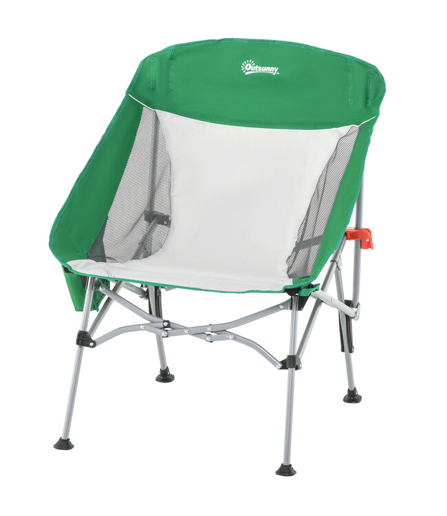 Sunny Camping Stoel Vouwstoel Draagtas Outdoor is 150 kg Groen + Zilver