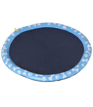 Paws Paws 170 cm Splash Sprinkler Pad voor Honden Anti-Slip Outdoor PVC Blauw