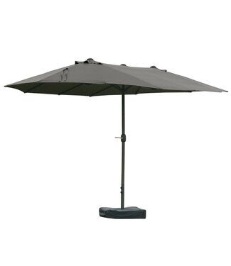 Sunny Sunny Parasol met parasolstandaard en dubbele parasol 460 x 270 cm donkergrijs