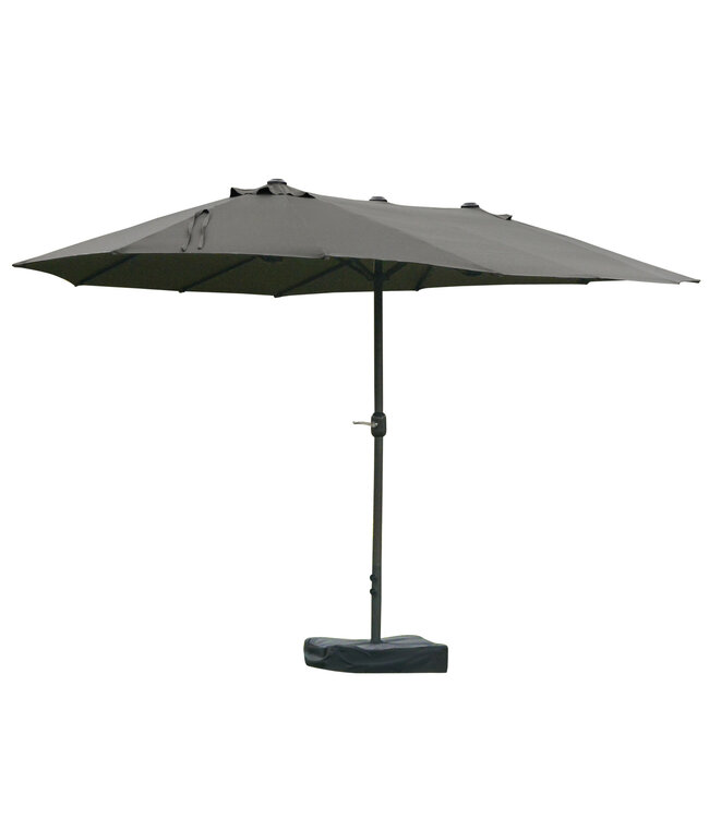 Sunny Parasol met parasolstandaard en dubbele parasol 460 x 270 cm donkergrijs