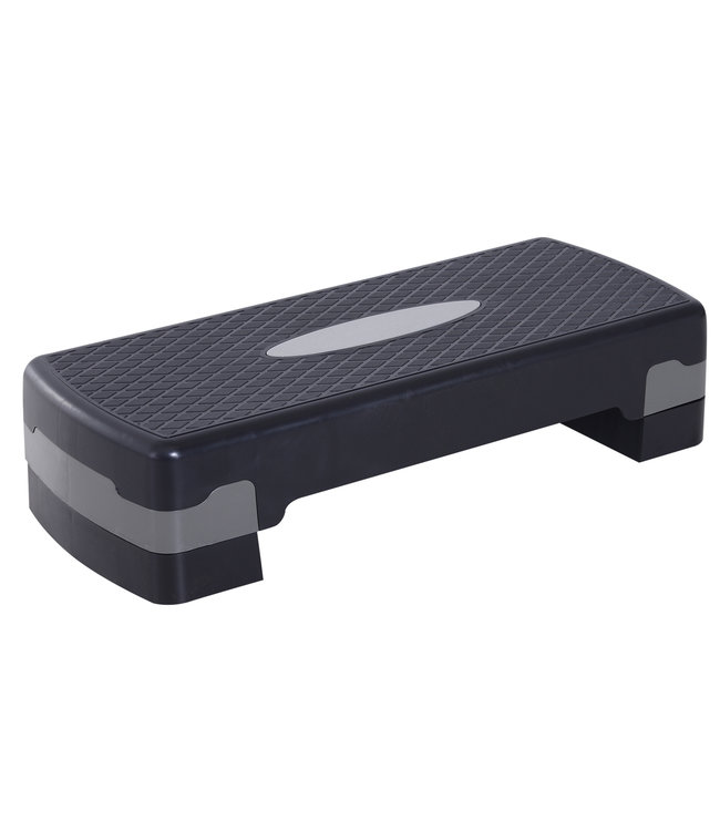 HOMdotCOM Stepboard aerobic fitness stepper hometrainer in hoogte verstelbaar sport zwart