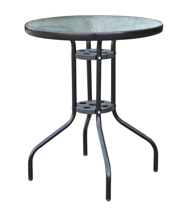 Sunny Balkontafel tuintafel glazen tafel bistrotafel metaal veiligheidsglas ?60x70 cm