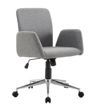 HOMdotCOM HOMdotCOM Kantoorstoel draaistoel bureaustoel directiestoel stoel met armleuning stof grijs
